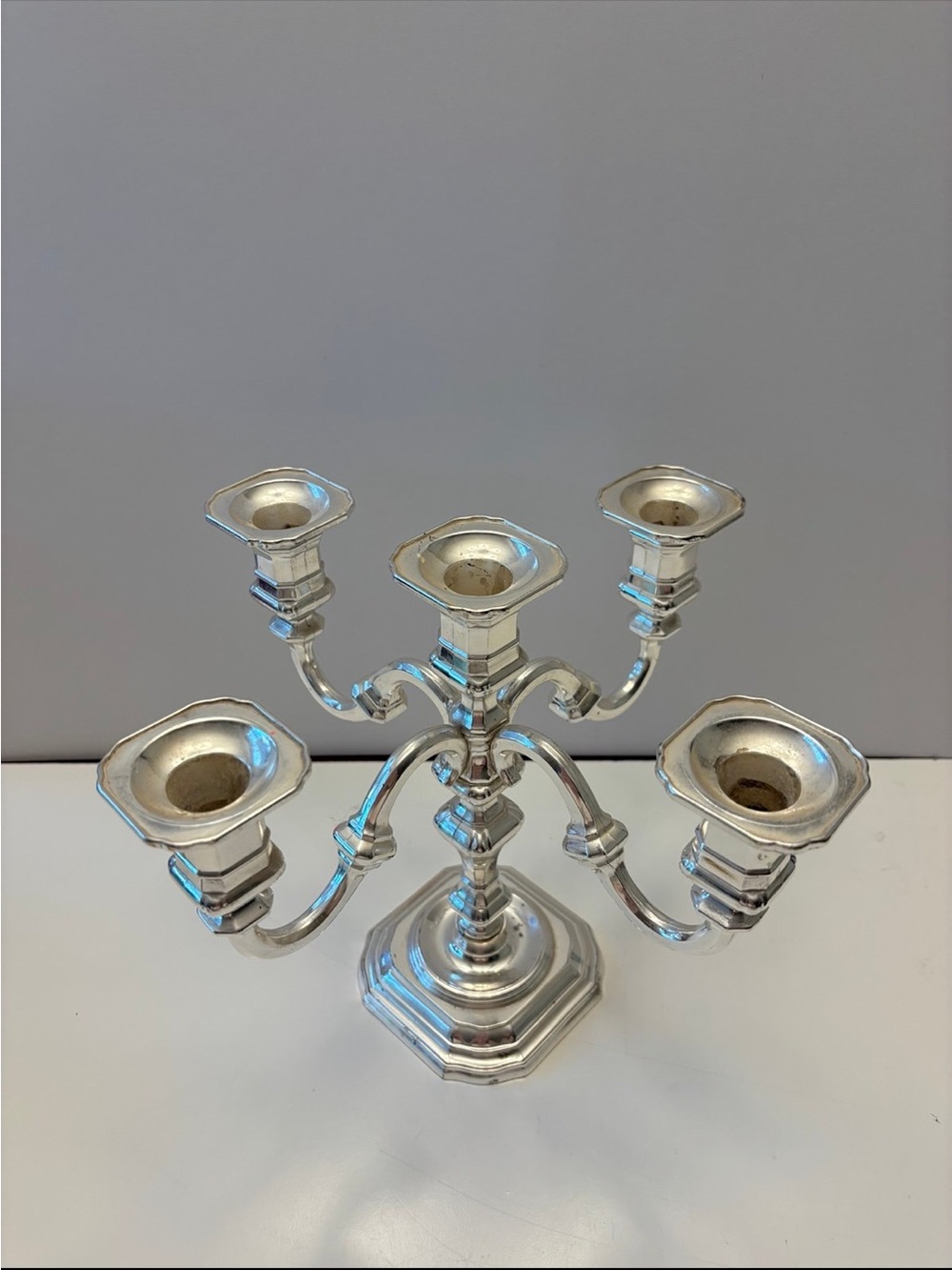 Vintage Five-Arm Silver Candelabra - Picture 3 of 11